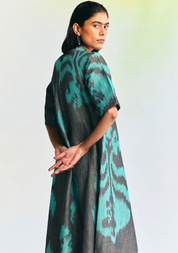 Grisaille Collared Maxi Dress
