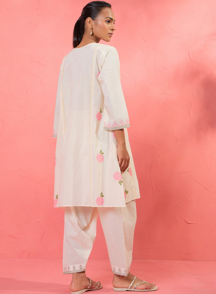 Gul Rose Panel Kurta Set