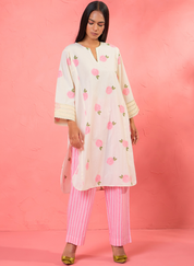 Gul Rose V Neck Kurta Set