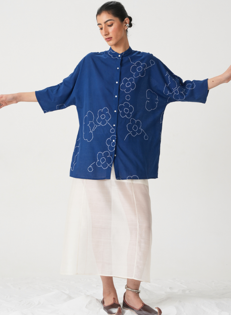Hakumei Bandhani Top