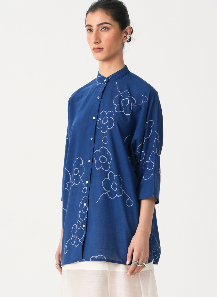 Hakumei Bandhani Top
