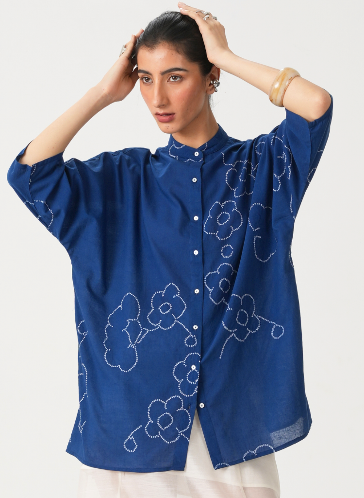 Hakumei Bandhani Top