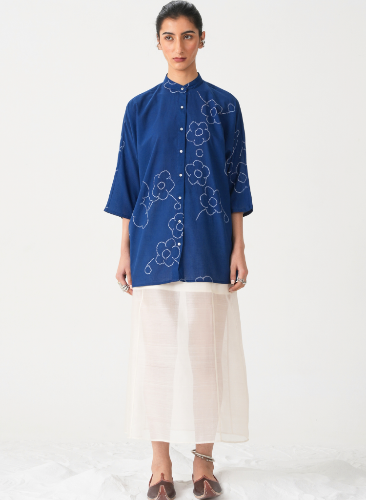 Hakumei Bandhani Top