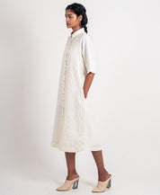 Half Stripe Shirt Dress