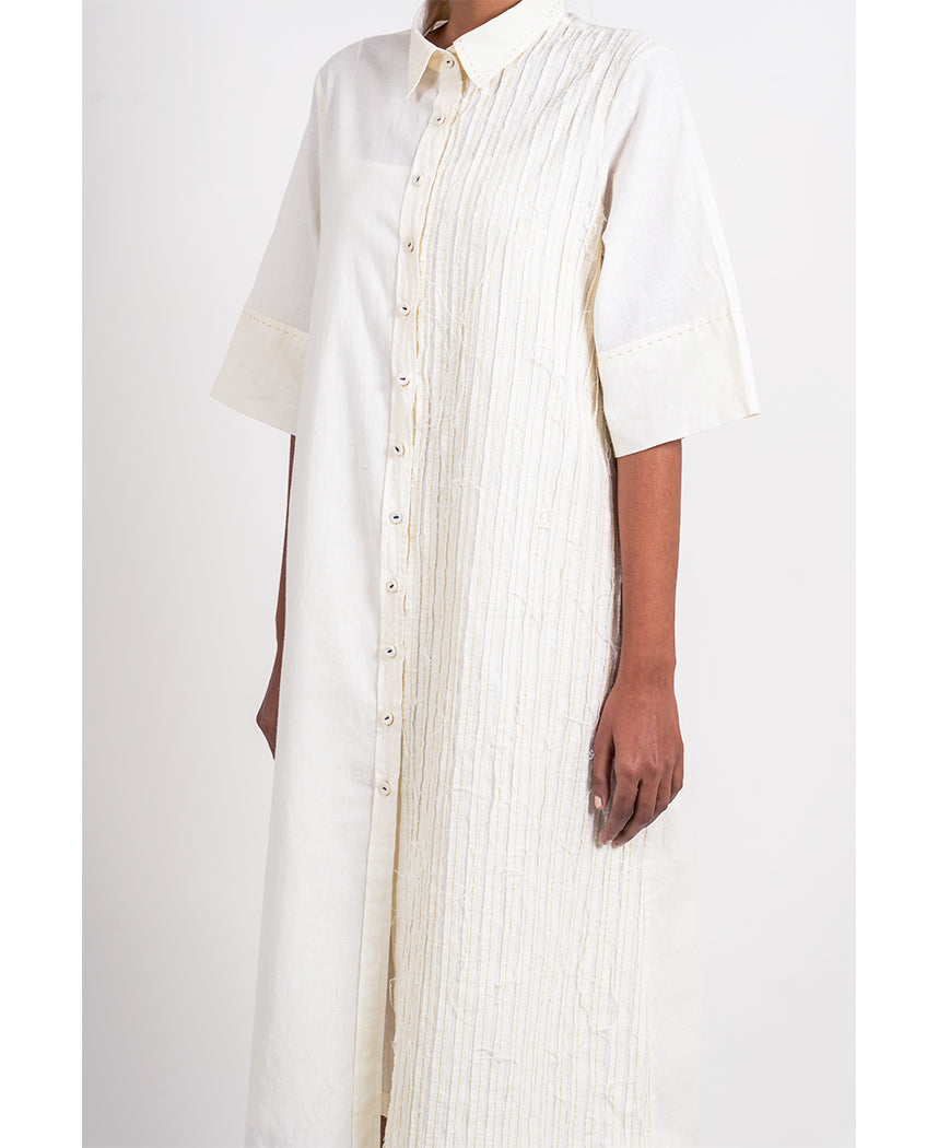 Half Stripe Shirt Dress