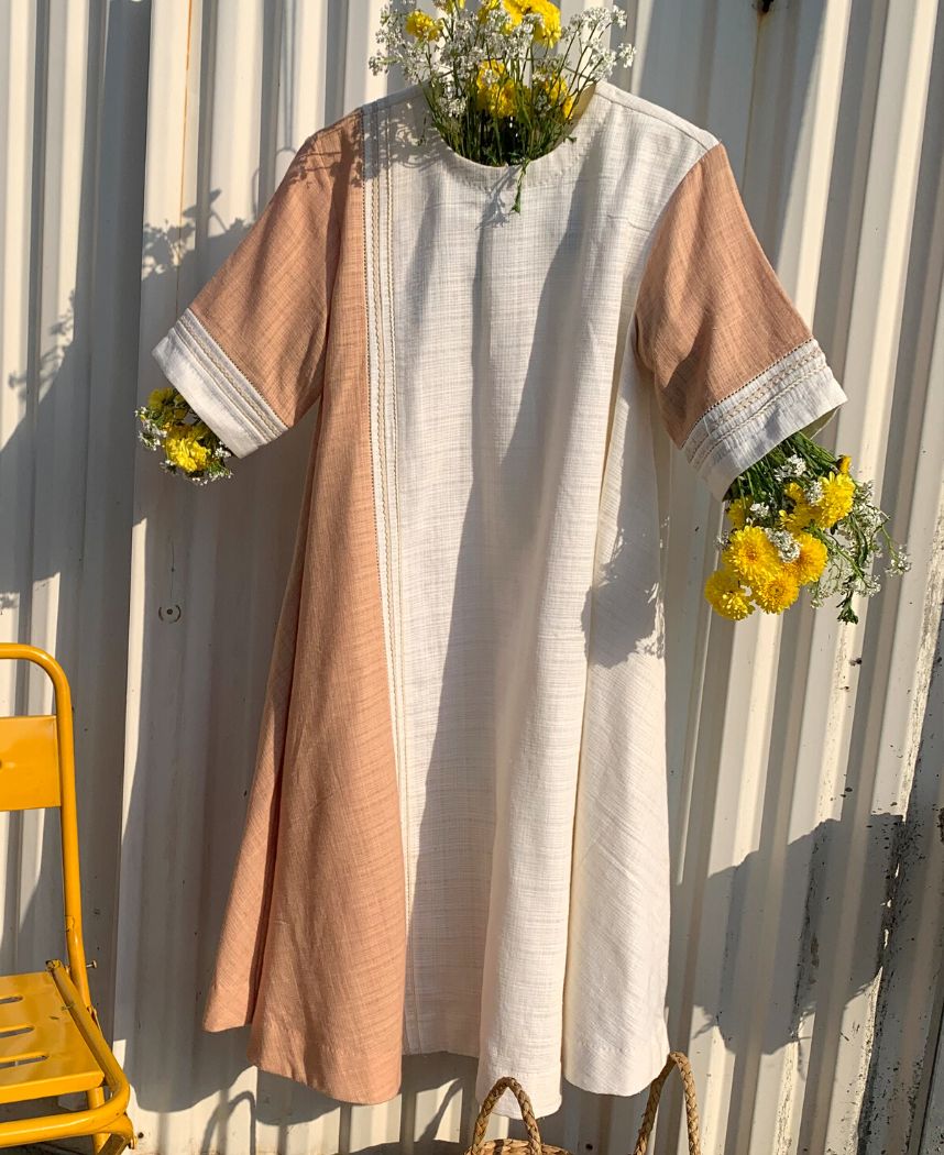 Half & Half Panel Dress