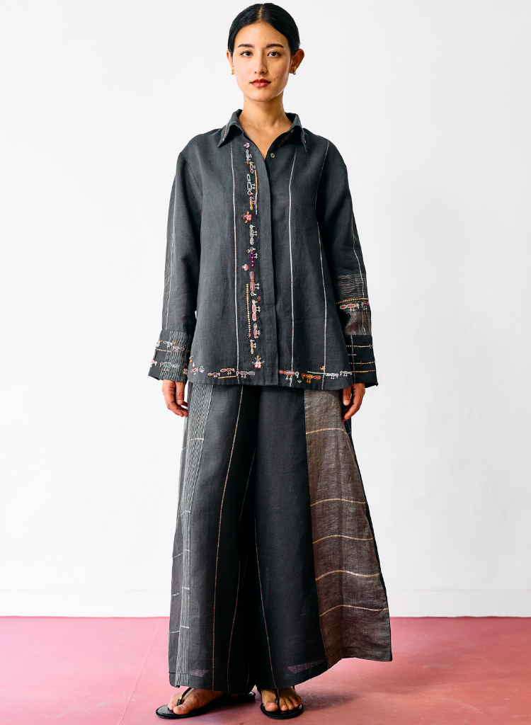 Hanat Embroidered Bird Shirt