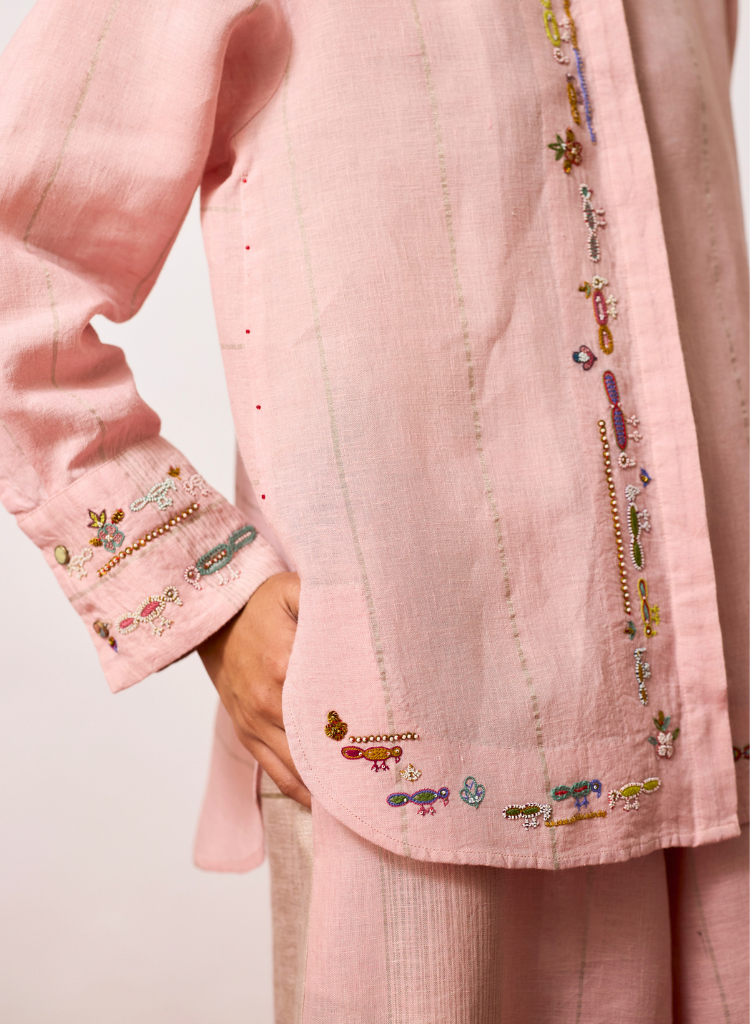 Hanat Embroidered Bird Shirt