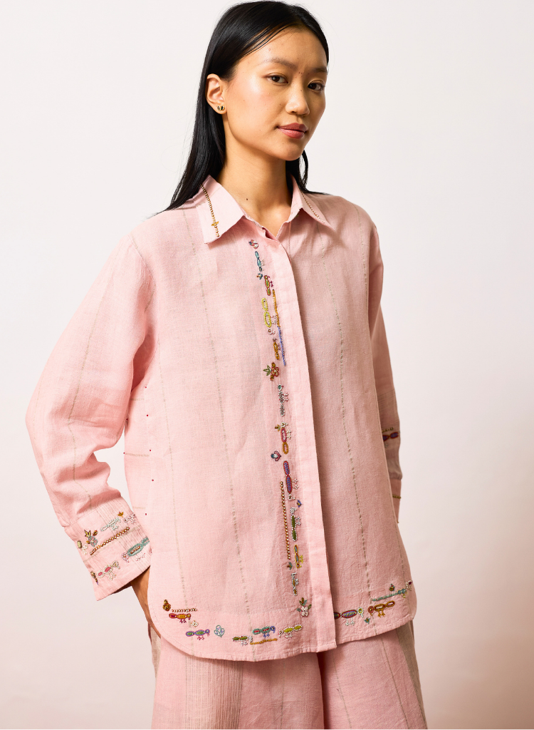 Hanat Embroidered Bird Shirt