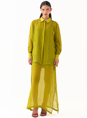 Hand Emb Detail Shirt Set