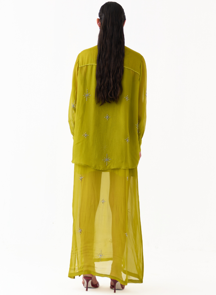 Hand Emb Detail Shirt Set