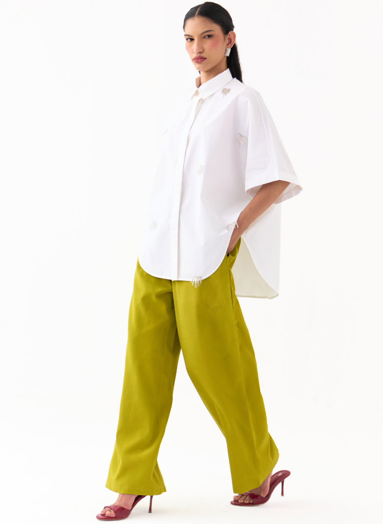 Hand Emb U-Hem Shirt