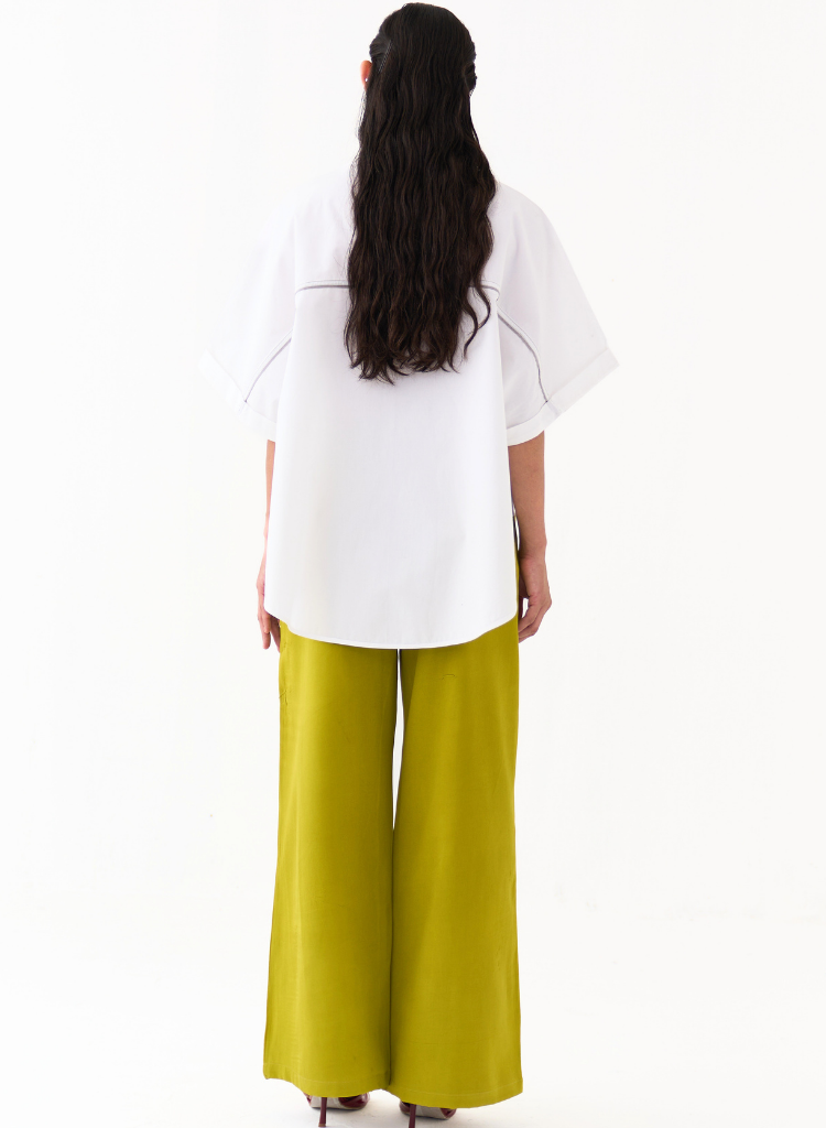 Hand Emb U-Hem Shirt