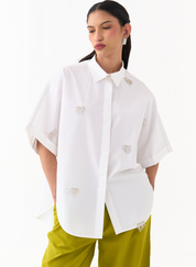 Hand Emb U-Hem Shirt