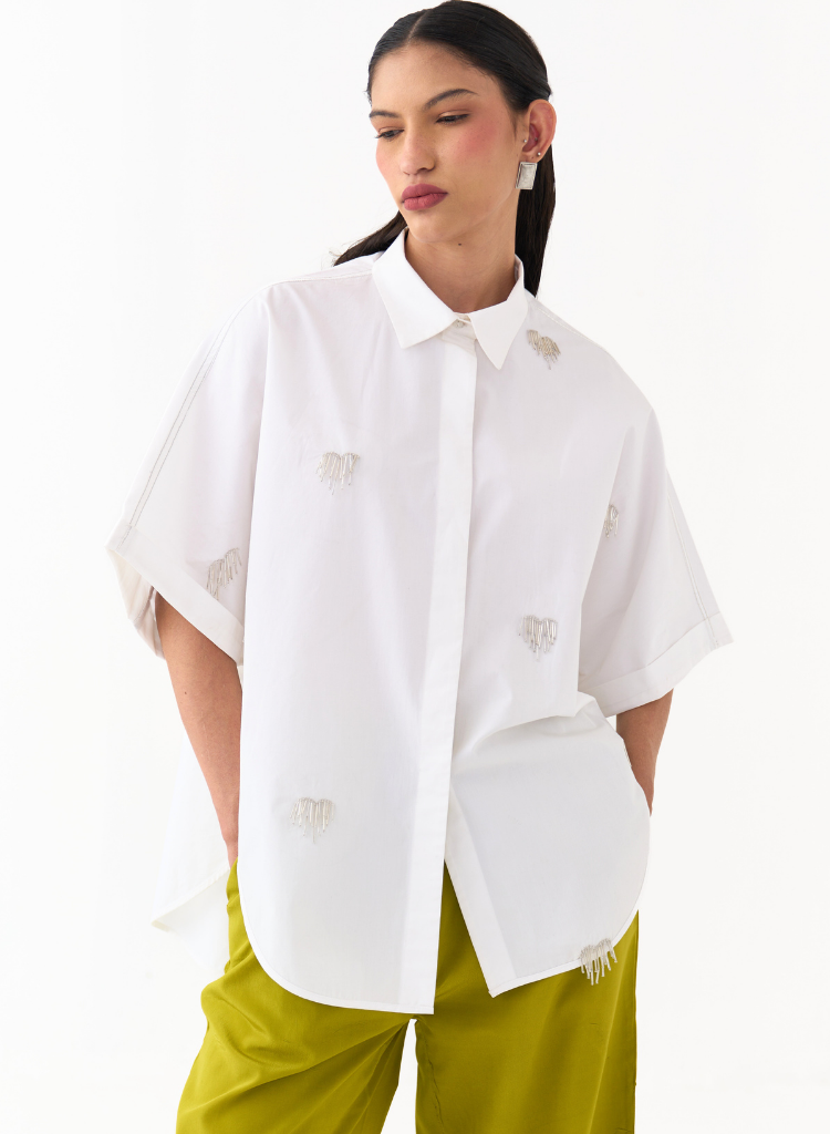 Hand Emb U-Hem Shirt