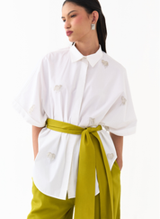 Hand Emb U-Hem Shirt