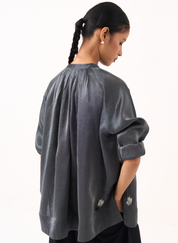 Hand Emb Peasant Top