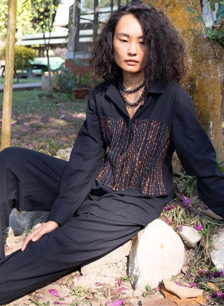 Handwoven Black Copper Hunza Set