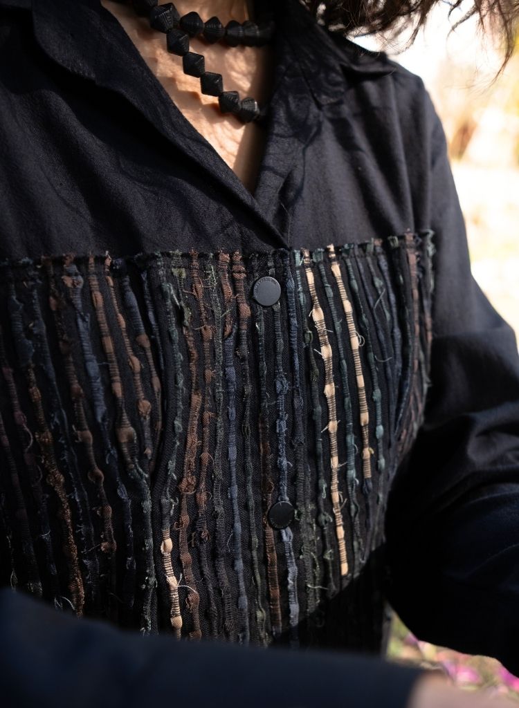 Handwoven Black Green Hunza Shirt