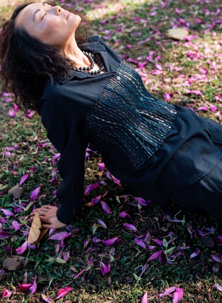 Handwoven Black Green Hunza Shirt