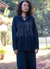 Handwoven Black Green Hunza Shirt