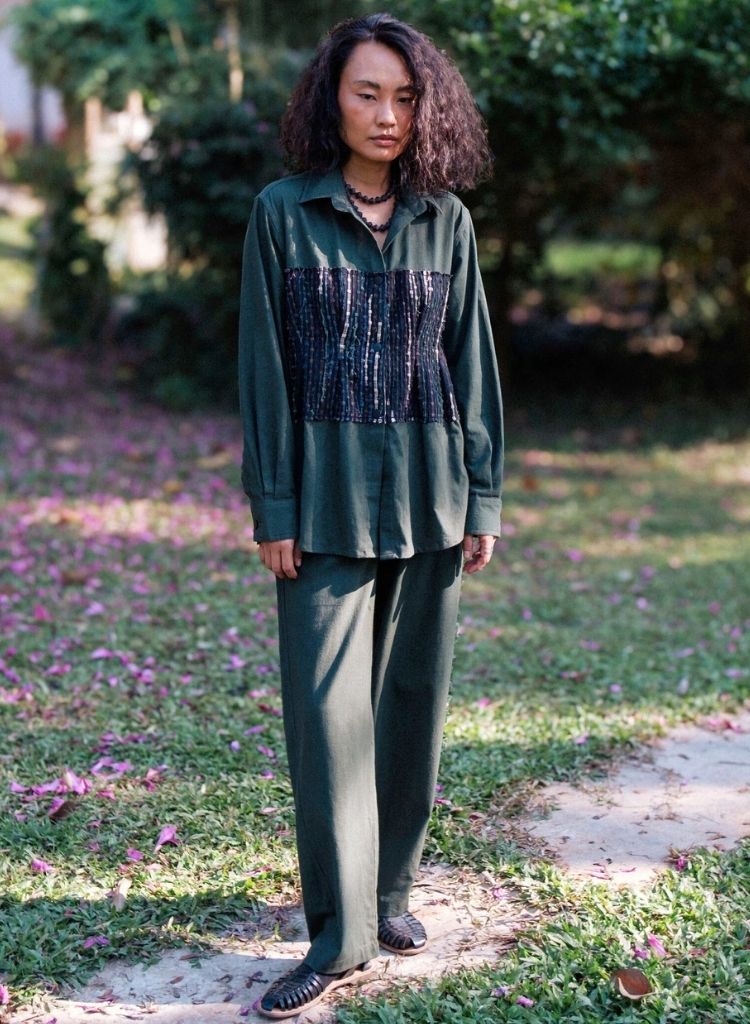 Handwoven Green Hunza Shirt