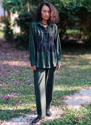 Handwoven Green Hunza Shirt