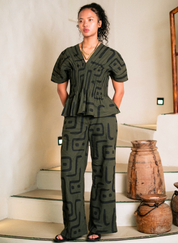 Handwoven Sailor Flared Pants