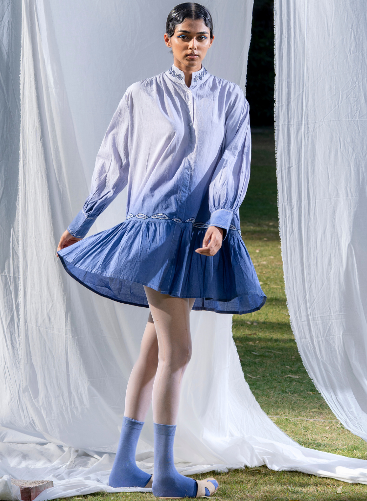 Hazy Wave Ombré Dress