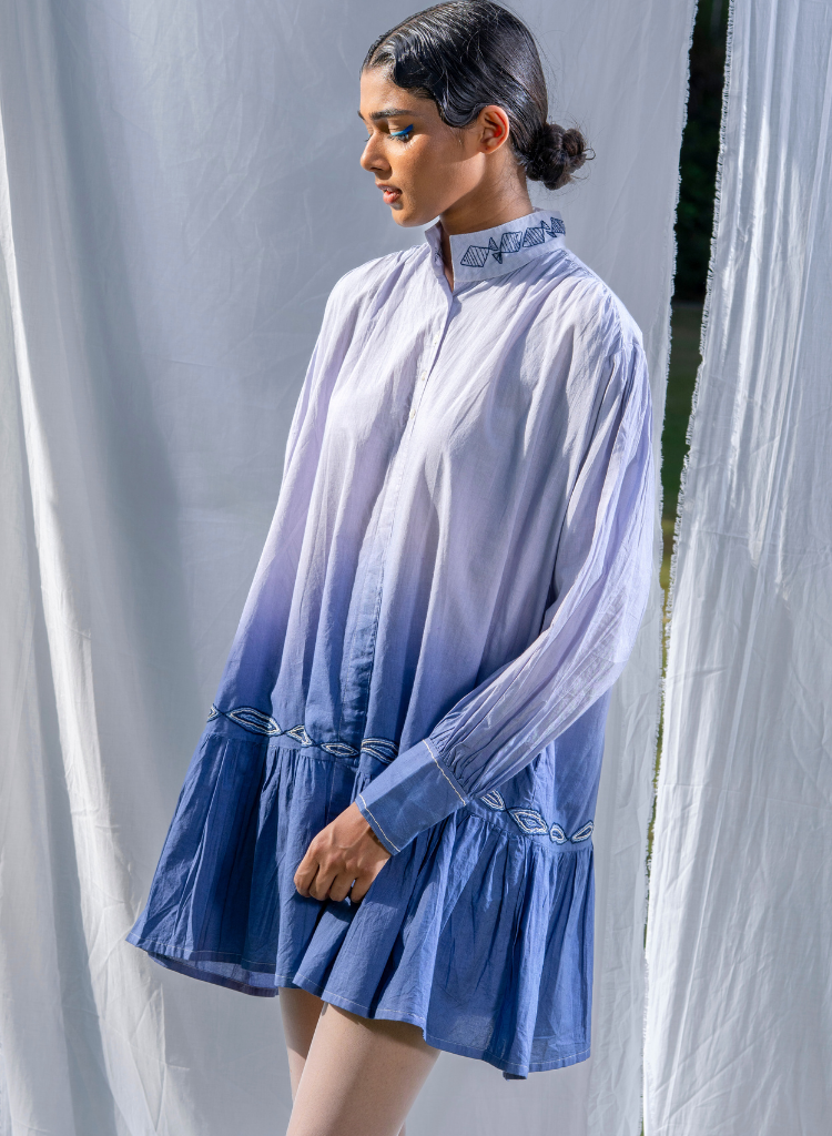 Hazy Wave Ombré Dress