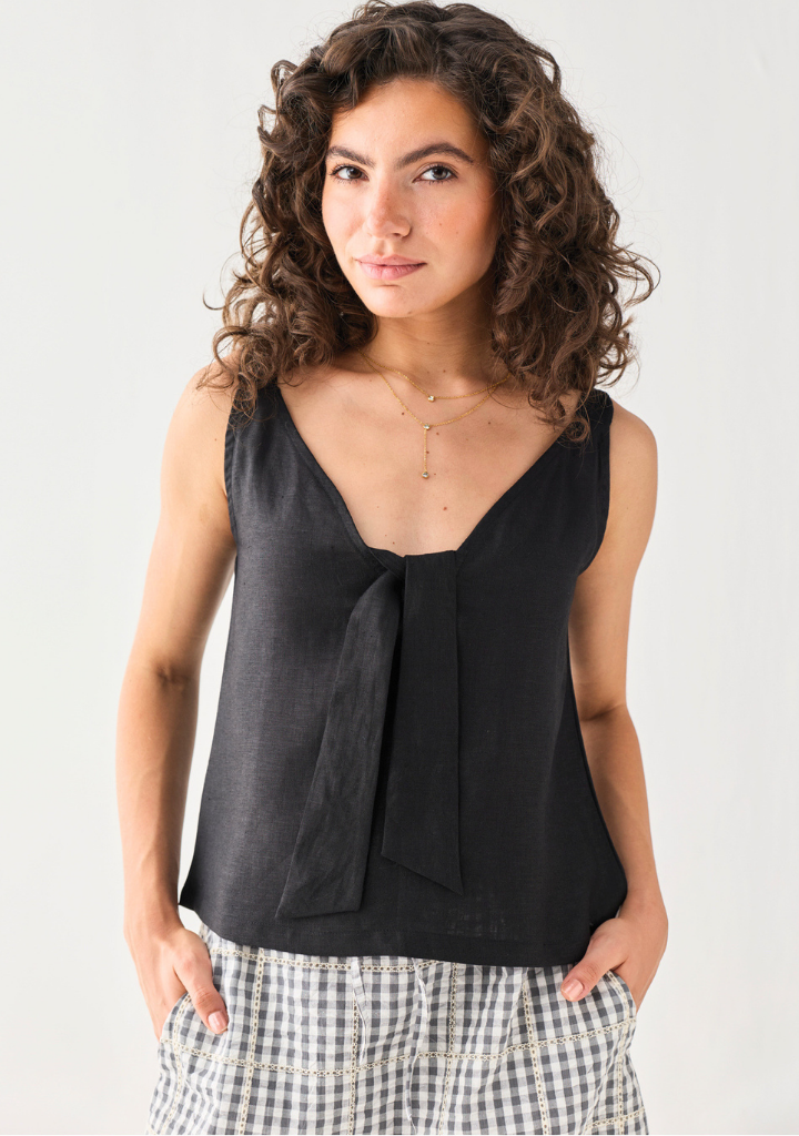 Hemp Front Tie Cami Top