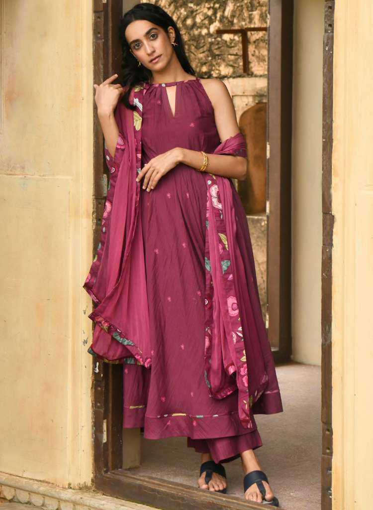 Hibiscus Bloom Kurta Set
