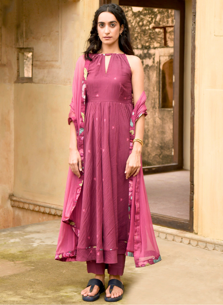 Hibiscus Bloom Kurta Set