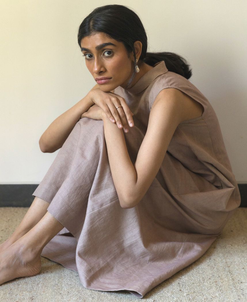 High Neck A-Line Dress