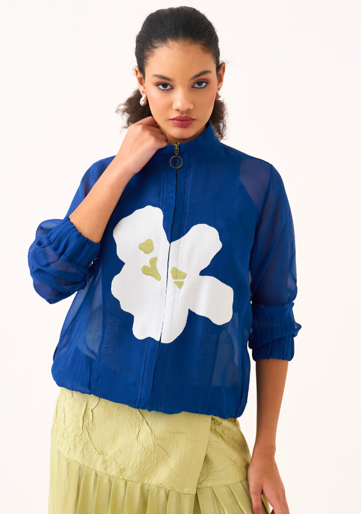 Floral Appliqué Bomber Set