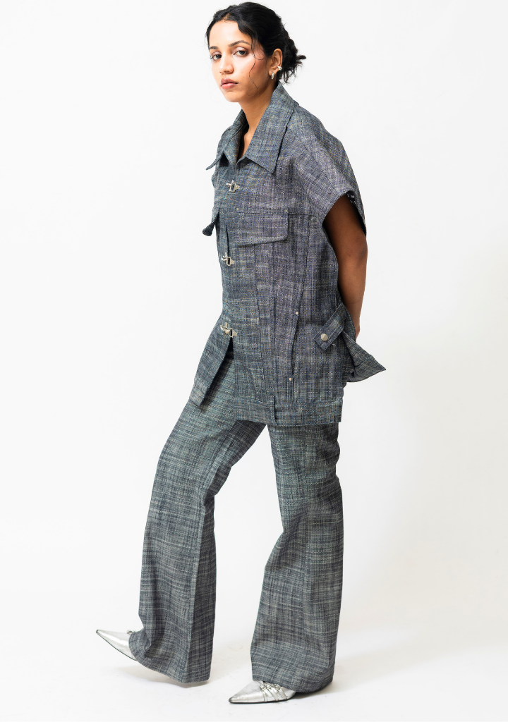 High-Waisted Denim Pants