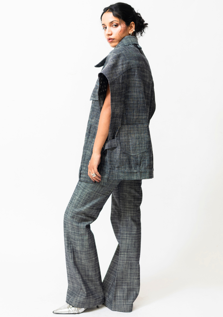 High-Waisted Denim Pants