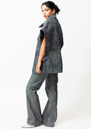 High-Waisted Denim Pants
