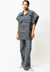 High-Waisted Denim Pants