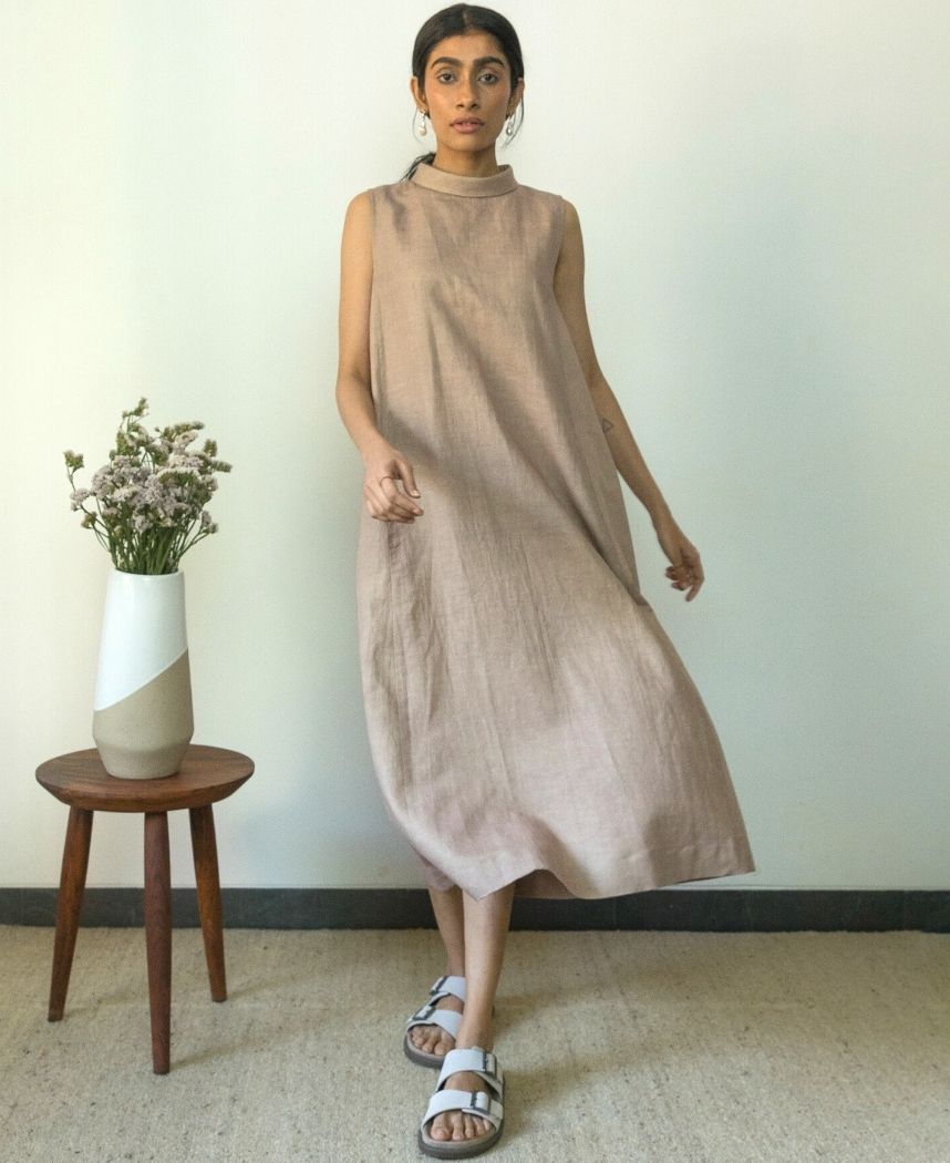 High Neck A-Line Dress