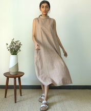 High Neck A-Line Dress