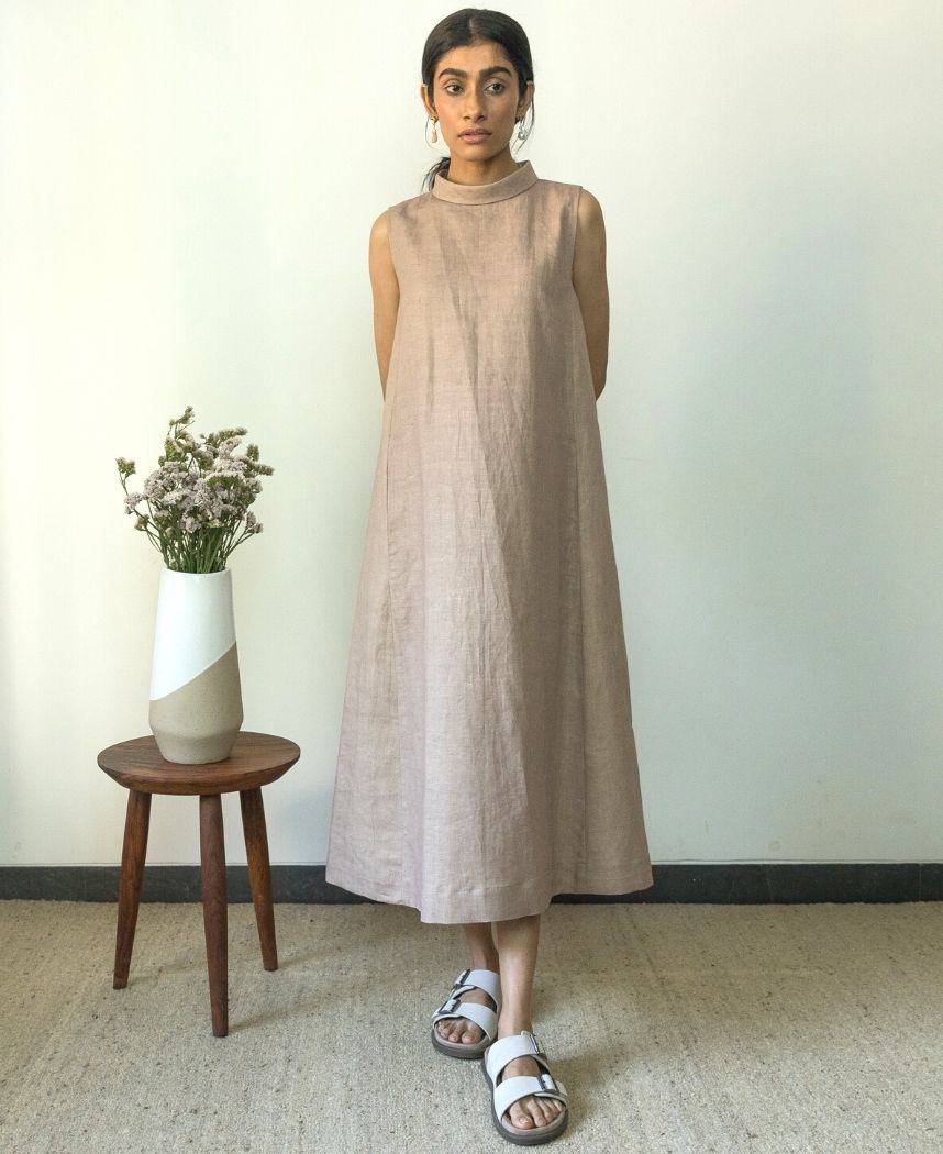 High Neck A-Line Dress