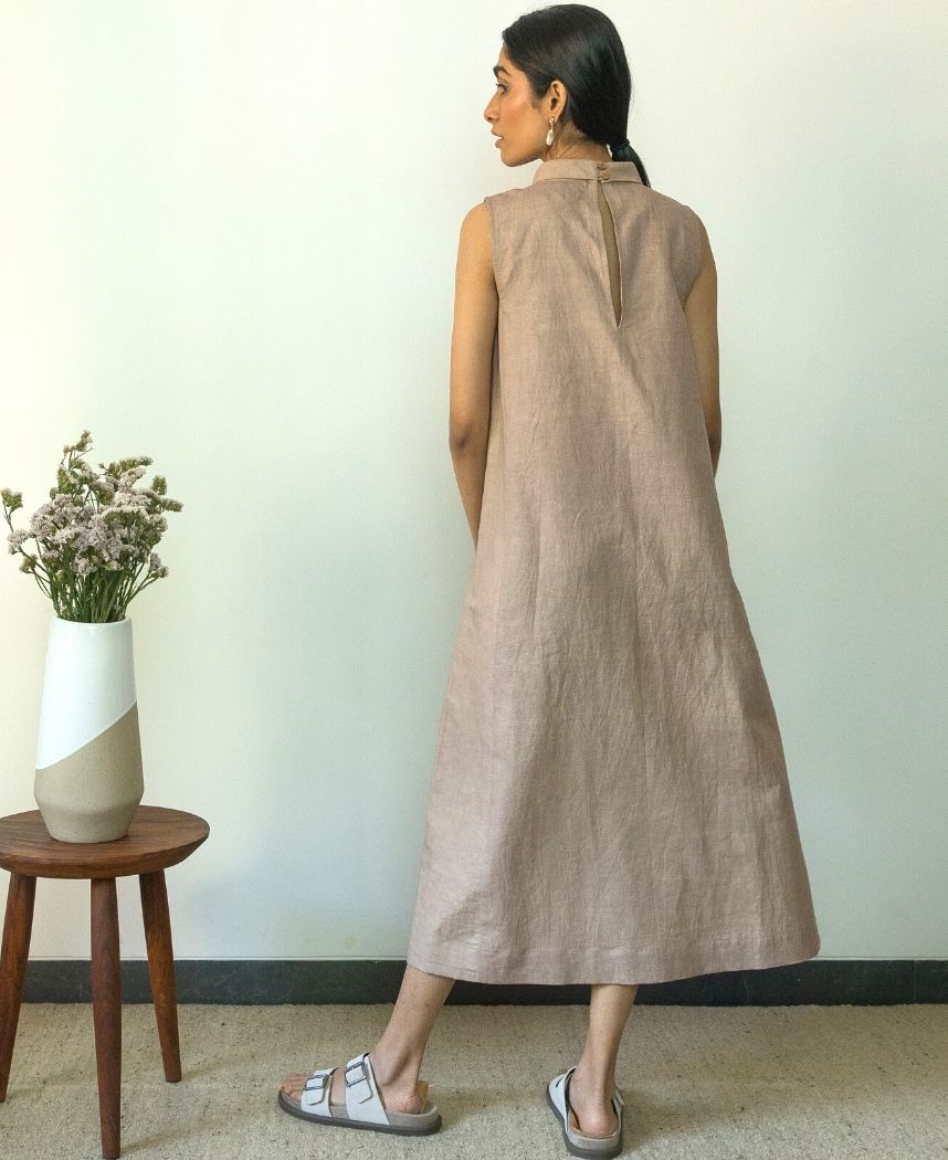 High Neck A-Line Dress