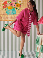 Hot Pink Crochet Shirt