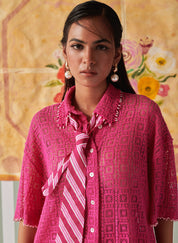 Hot Pink Crochet Shirt