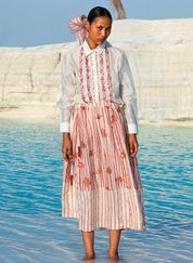 Htami Drawstring Panelled Skirt