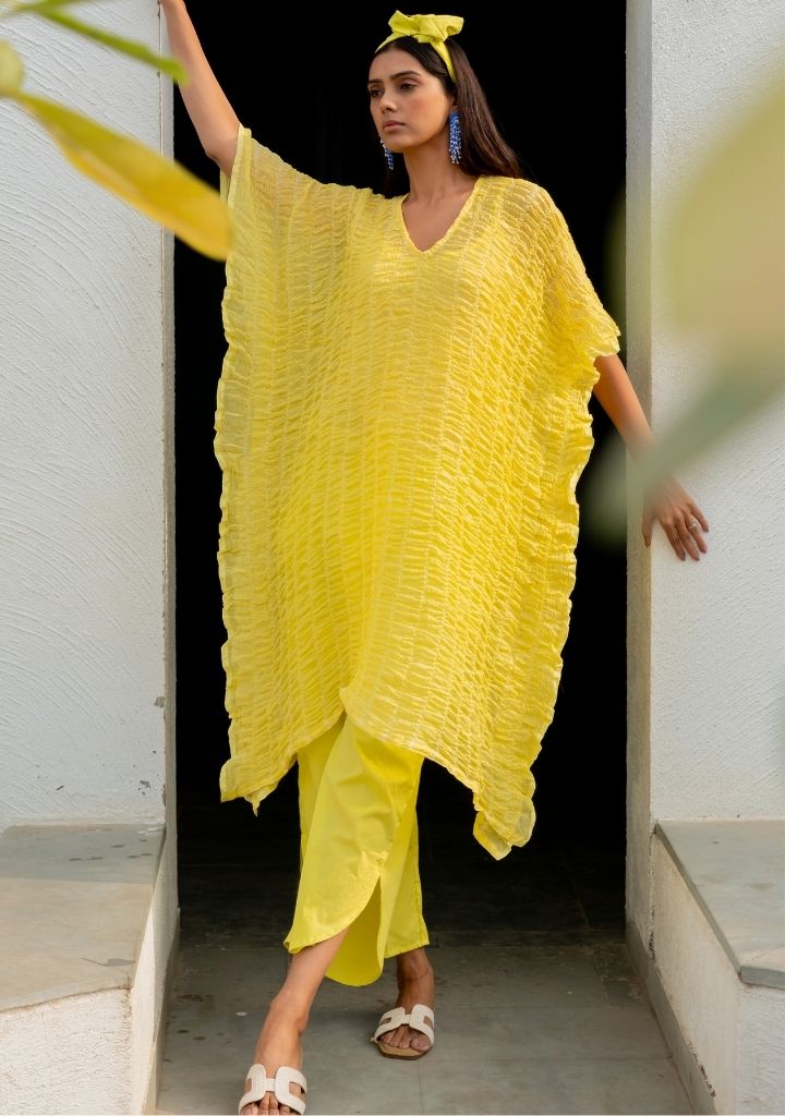 Iced Lemon Kaftan Set