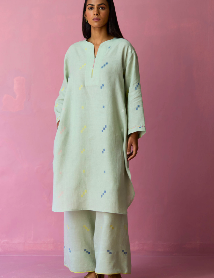 Ikara Jamdani Kurta Set