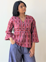 Ikat Kimono Top
