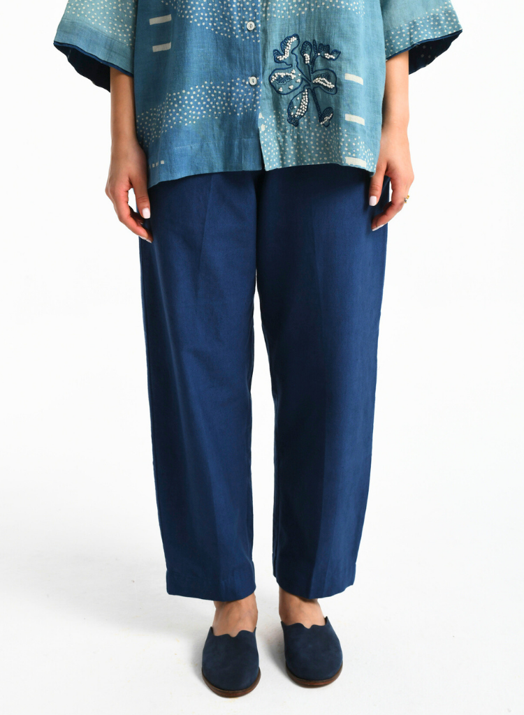 Indigo Barrel Pants